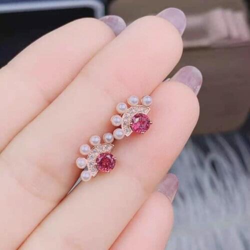 Natural A Variety of Stones Real S925 Sterling Silver Hand Shape Earrings Fine Fashion Weddings Jewelry For Women MeiBaPJFS