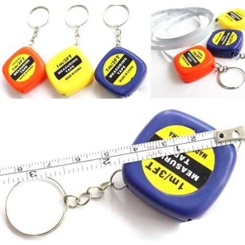 1 X New Mini Keychain Key Ring Easy 1 M Retractable Tape Measure Pull Ruler