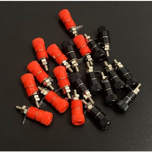 10Pcs/lot Socket Terminal Blocks JS-910B JS-919 4mm Amplifier Connector Binding Post Banana Plug Jack Mount
