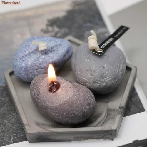 3d Silicone Stone Candle Mold Simulation Korean Pebble Silicone Model Scented Candle Mold DIY Molds for Plaster Cake Soap Mold