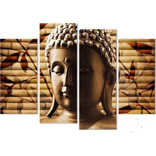 4 piece golden Buddha leaf picture full display 5d diy diamond painting cross stitch diamond embroidery mosaic stickersZP-2414