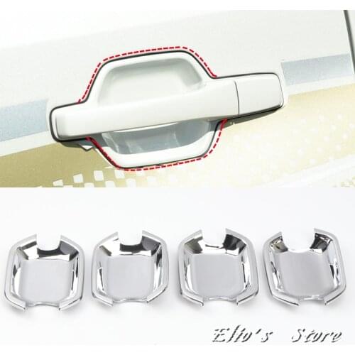 Car Styling 4PCS ABS Chrome Exterior Door Handle Bowls Cover Trim For Mitsubishi Pajero V80 Shogun Montero Limited 2007 - 2019