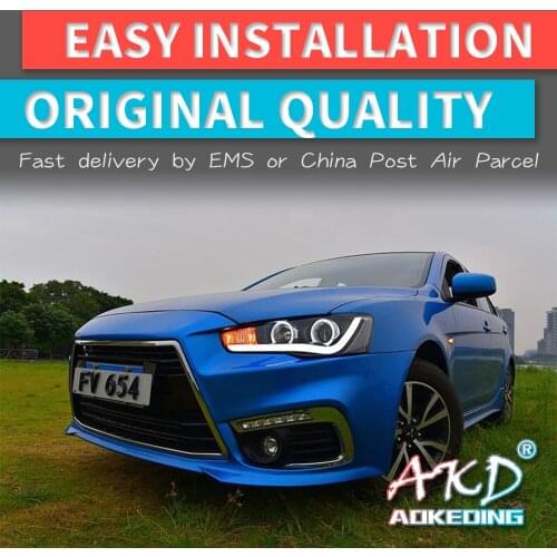 AKD tuning cars Headlight For Mitsubishi Lancer EX 2008-2016 Headlights LED DRL Running lights Bi-Xenon Beam Fog angel eyes