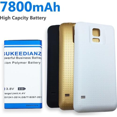 EB-BG900BBC 7800mAh Battery For Samsung GALAXY S5 G900 G900S G900F i9600 Mobile Rechargeable Extended Battery+Free Back Cover