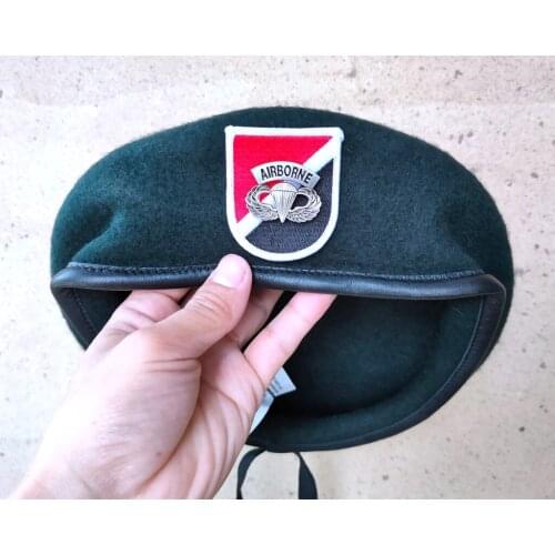 United States US Army 6th Special Forces Group Wool Green Beret AIRBORNE PARATROOPER PARACHUTIST Military Hat 1963~1971
