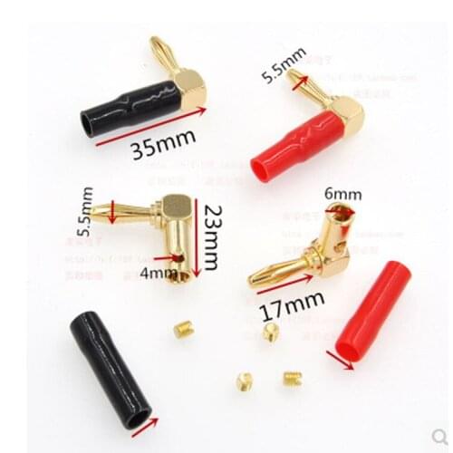 Free shipping1 Pair Speaker Banana Plugs L - 90 Degree Free shippingnew