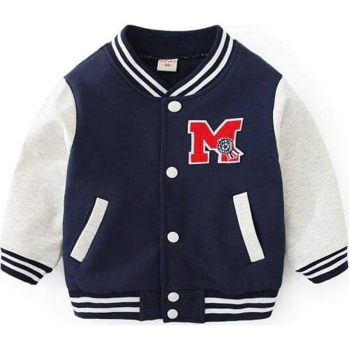 Cotton Blend Active Boys Baseball Jacket Fashion Kids Outwear Spring Fall Coat Childrens Clothing
