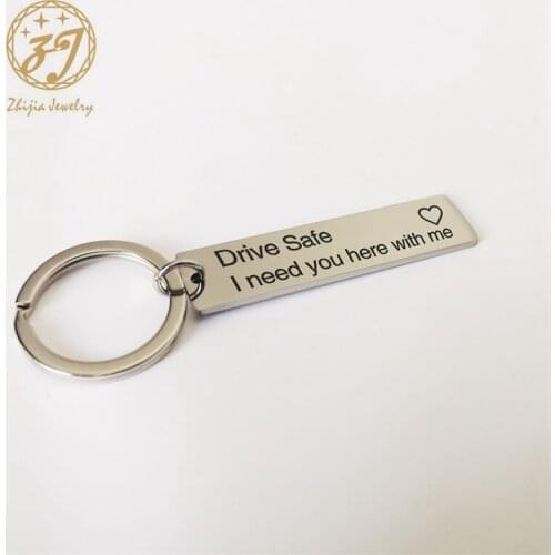 Custom Keyring Engraved Drive Safe I Need You Here With Me For Lovers Couples Boyfriend Girlfriend DIY Stainless Steel Keychain