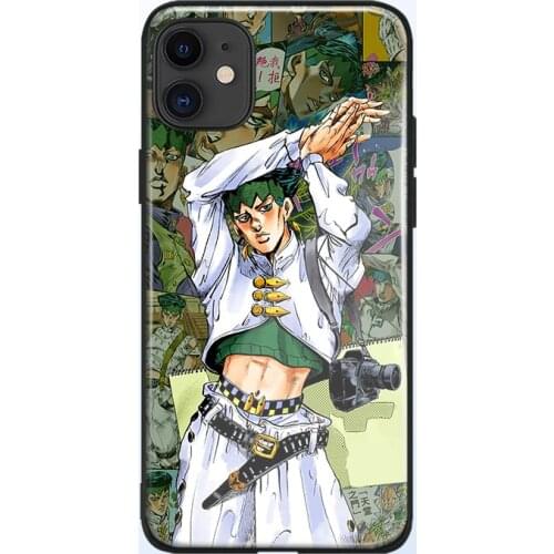 Rohan Kishibe jojos anime phone case glass shell for iPhone SE 6s 7 8 x xr xs 11 pro max Samsung S note 8 9 10 20 ultra Plus