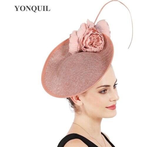 Elegant Bride Hair Accessories With Fearhers Headwear Female Wedding Hats Gorgeous Flower Fascinator Women Kentucky Derby Hats