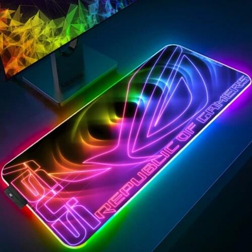 ROG Gaming Mousepad Game Slipmat RGB Led Setup Gamer Decoration Cool Glowing Asus Mouse Mat Pc Republic of Gamers with Cable Rug