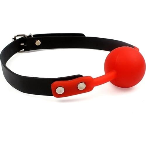 Event Party Game Mouth Silicone Ball Gag PU Leather Mouth Gag Oral Fixation Mouth Stuffed Flirt Sex Products Toys
