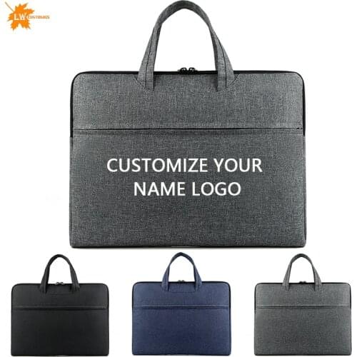 Customized Handbag Laptop Bag15.6 Inch Waterproof Notebook Bag Sleeve Macbook Case Briefcase Wholesale Printed Name Logo