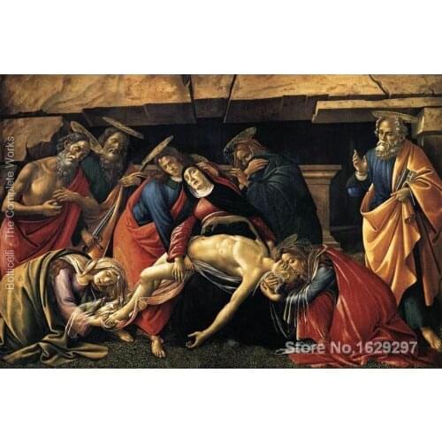 Lamentation over the Dead Christ with Saints c. by Sandro Botticelli famous portrait artist High quality Hand painted