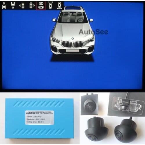For BMW X1 surround view 360 degree bird eye camera SVM DVR 1080P, with alive steering reverse guide line for 2018 car