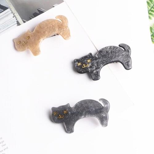 Korea Handmade Acrylic Cartoon Cat Kids Children Girls Hairpins Hair clips Head wear Accessories-GMKHRP020C5