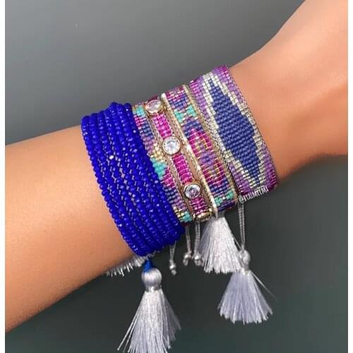 Pretty Bead Star Bracelet Set Japanese Bead Heart Jewellery Rhinestone Bohemian Friendship Rope Tassel Bracelets