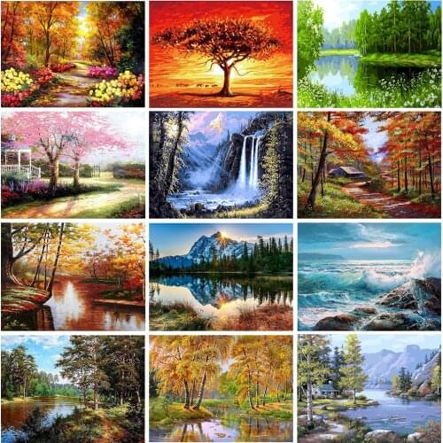 RUOPOTY Paint By Numbers For Adults Children DIY HandPainted Oil Painting Landscape Picture Paint Home Decoration Custom Gift
