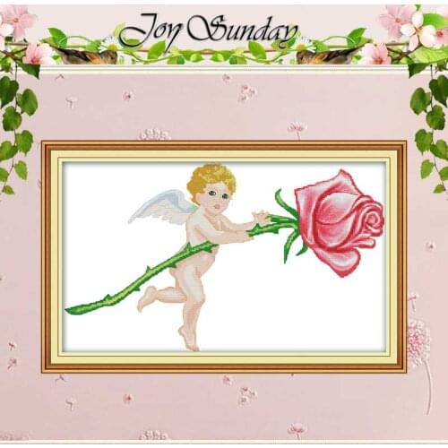 Little Angel And Rose Counted Cross Stitch 11CT 14CT Cross Stitch Set Wholesale DIY Cross-stitch Kit Embroidery Needlework