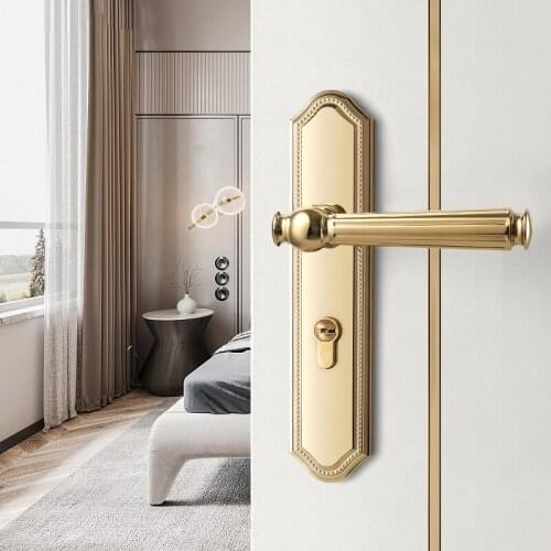 Zinc Alloy Handle Mechanical Door Lock Hotel Silent Anti-theft Door Locks Furniture Hardware Supplies Universal Mute Lockset