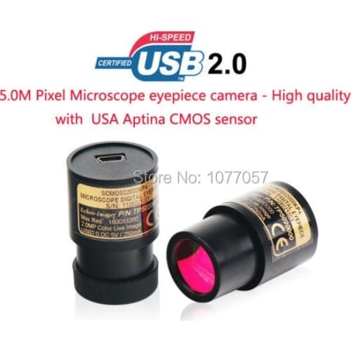 Best quality 5.0Mp USB2.0 Aptina CMOS Sensor Microscope digital eyepiece camera Professional microscope camera