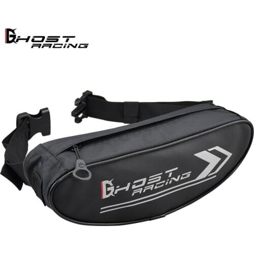 GHOST RACING Motorcycle Tank Bag Waterproof Moto Black Waist Bag Motorbike Handlebar Bag Single Shoulder Bag Motorcycle Backpack