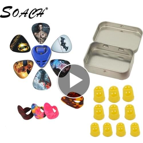 2018 SOACH NEW Tool Kit Guitar set: Celluloid fingers ,Silicone finger sets,Tinplate bo,Dial set Guitarra Parts Accessories