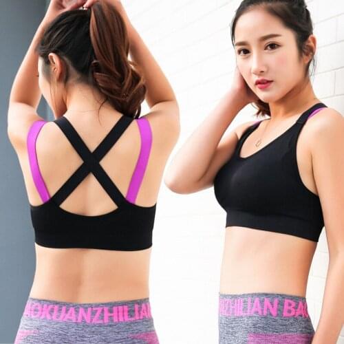 New Push Up Sports Bra For Women Cross Straps Wireless Padded Comfy Gym Bra Yoga Underwear Active Wear Workout Fitness Top