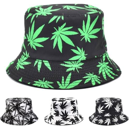 Leaf Womens Bucket Hat Mens Panama Hat 2020 Cotton Fisherman Hats Sun Fishing Bob Black Panama Fashionable Hip Hop Boonie Gift
