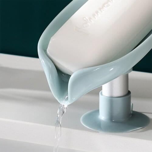 Leaf Shape Portable Soap Holder Shower Soap Sponge Tray Soap Shelf Bath Suction Cup Soap Box Kitchen Gadgets Bathroom supplies