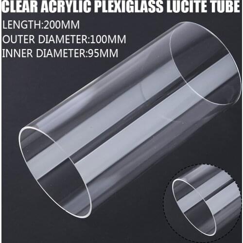1pc 200mm Length Clear Acrylic Plexiglass Lucite Tube 100mm OD 95mm ID Diameter Acrylic Pipe For Organic Products Lamps Building