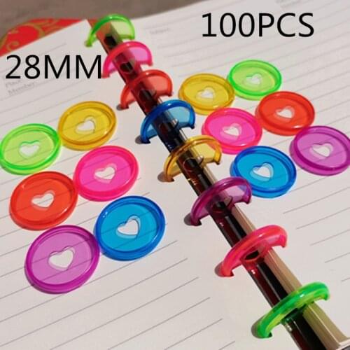 100PCS28MM transparent jelly plastic binding ring buckle mushroom hole loose-leaf notebook binding CD binding buckle