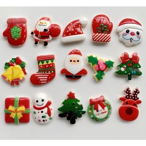 20pcs Santa Claus/Christmas tree/Christmas elk/Christmas decoration resin flat back DIY Christmas gift scrapbook embellishment