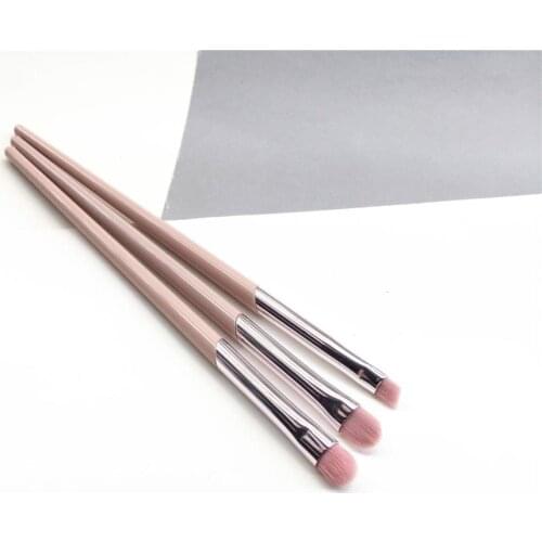 Pink Beauty Precision Concealer / Angled Liner / Small Eyeshadow Brush - Soft Pink Hair Professional Eye Makeup Brushes