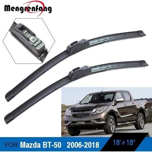 For Mazda BT-50 BT50 Car Styling Front Windscreen Wiper Blades Soft Rubber Wiper J Hook Arms 2006-2018
