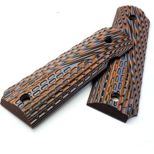 2Pieces tactics pistol 1911 grips Black Brown G10 Grips custom Grips CNC Material 1911 accessories