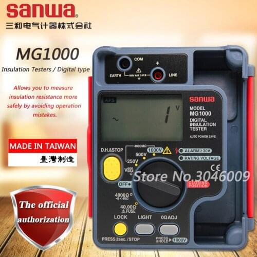 Sanwa MG1000 Insulation Testers/Digital type;1000VInsulation Tester with backlight/analog bar chart