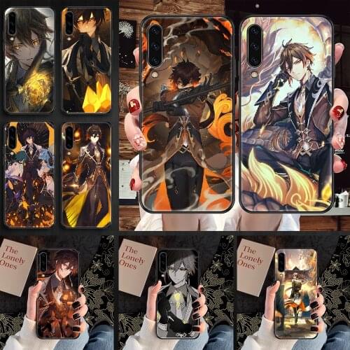 Zhong li Genshin impact Phone case For Samsung Galaxy A 3 5 7 8 10 20 21 30 40 50 51 70 71 E S 2016 2018 4G black silicone