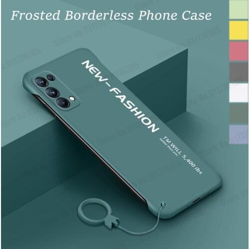 Ultra Thin Hard PC Matte Frameless Phone Case For OPPO RENO 5 4 Pro Plus 4SE Letters Print Phone Cover For Realme GT A93 A72 A55