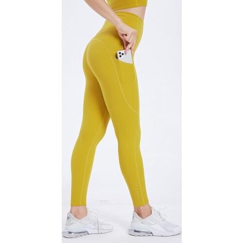 Women Stretchy Yoga Pants High Waist Running Leggings with Pockets Squat Proof Gym Tight Naked-Feel Athletic Fitness Leggins