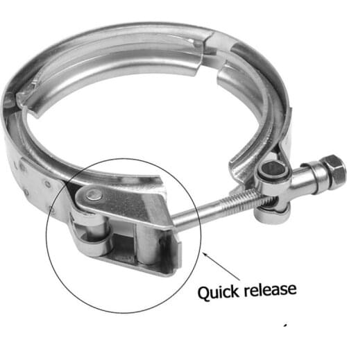 1.5/1.75 inch 304 Quick Release Stainless Steel V-Band Turbo Downpipe Clamp