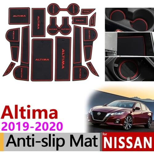 15Pcs/Set Anti-Slip Mat for Phone Rubber Gate Slot Mats Cup Pad for Nissan Altima L34 2019 2020 2021 Accessories Car Stickers