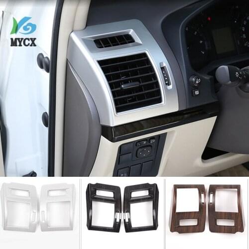 2 Pcs Pine Wood Grain ABS Sid Air Conditioning Vent Frame Trim For Toyota Land Cruiser Prado FJ150 150 2010-2018 Car Accessories