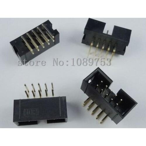20 pcs 10 Pins 2x5 Box Header Connector IDC Male Sockets Right Angle 2.54mm