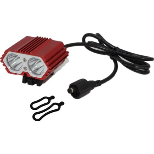 2400LM 2x XML T6 LED Bicycle Light Bike Flashlight Head Lights Waterproof headlight DC Rechargeable Lamp Camping Cycling