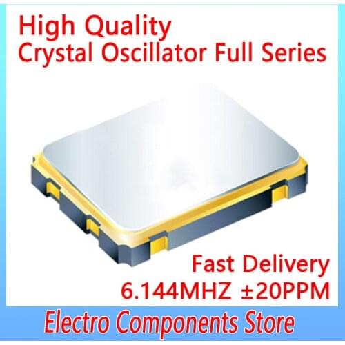2520 Active Oscillator Crystal 4Pin 2.5*2.0mm SMD Quartz Crystal Oscillator 6.144MHZ 3.3V ±20PPM 6.144M Low Power Consumption