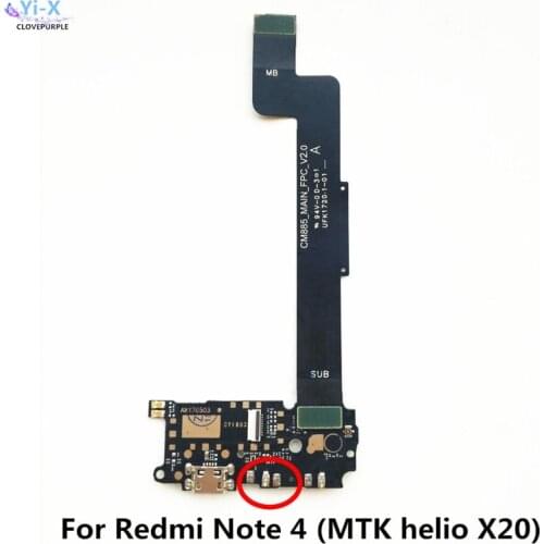 5pcs/lot For Xiaomi RedMi Note 4X MTK 2017 USb Charging Board Charge microphone MainBoard Motherboard Flex Cable