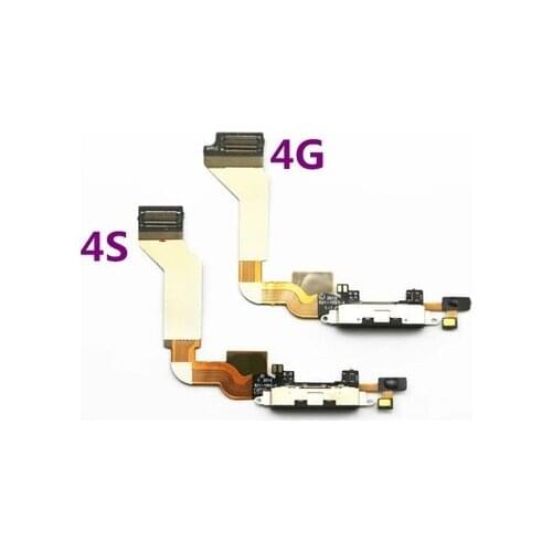 50pcs/lot New Dock Connector Charging Port Flex Cable for iPhone 4s 4g Charger Flex Cables Replacement parts