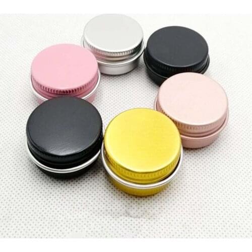 5g 10g Aluminum Jar Pink Black Silver Empty Lip Gloss Tin Bottle Cosmetic Face Mask Cream Lip Balm Packaging Small Containers