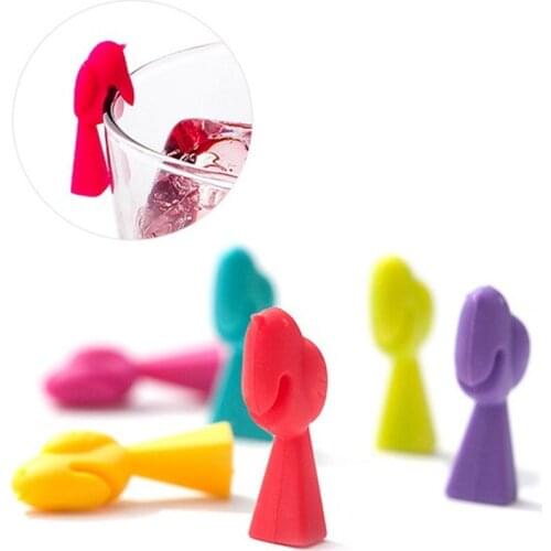 6PCS Silicone Bird&Tongue Wine Glass Mark Wine Glass Recognizer Cup Distinguisher Creative Cup Recognizer Bar Party Tools